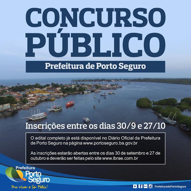 Prefeitura de Porto Seguro divulga edital com 761 vagas. (Foto: Divulgao)