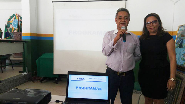 Vice-prefeito, Gedalvo Matos e Genilda Pires, chefe da controladoria municipal. (Foto: Divulgao)