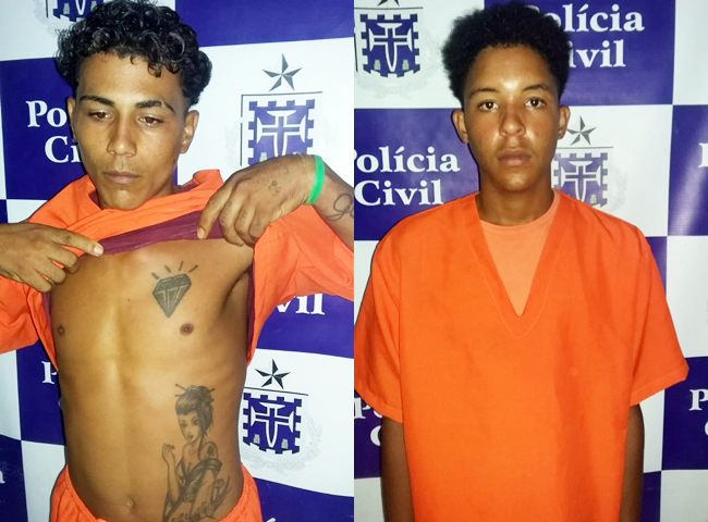Felipe e Bruno, foram presos na ao. (Foto: BAHIA DIA A DIA)