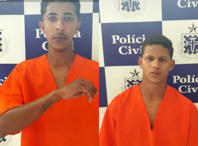 Rodrigo de Almeida e Mateuzinho foram presos na ao. (Foto: BAHIA DIA A DIA)