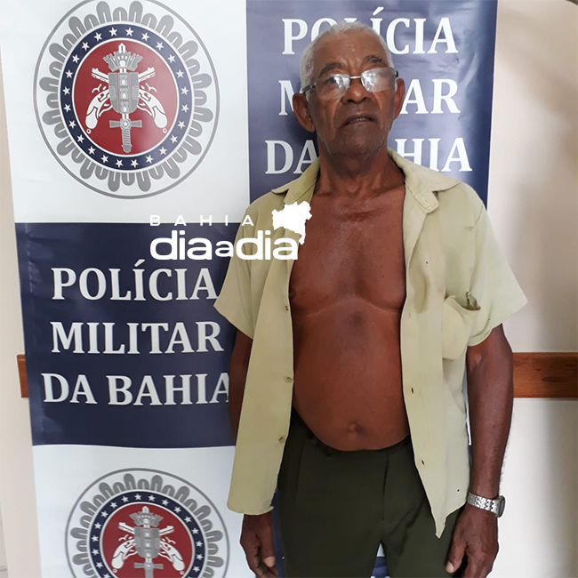 Celsulino Veira Santos de 77 anos foi preso por trfico de drogas em Itabela. (Foto: BAHIA DIA A DIA)