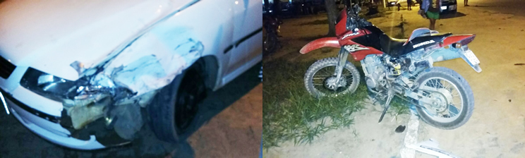 Coliso entre carro e moto deixa criana de 1 ano em estado grave em Itabela
