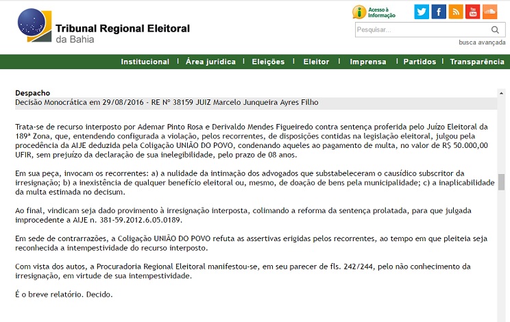 Com campanha nas ruas Ademar Pinto tem candidatura barrada pelo TSE 6