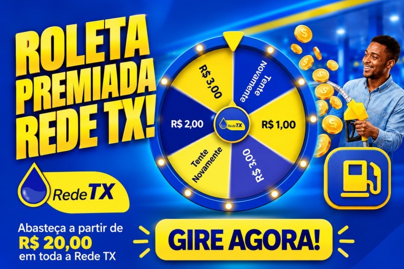 Foto: Divulgação - Rede TX lança Roleta Premiada e cashback para clientes dos postos em Eunápolis e Itabela