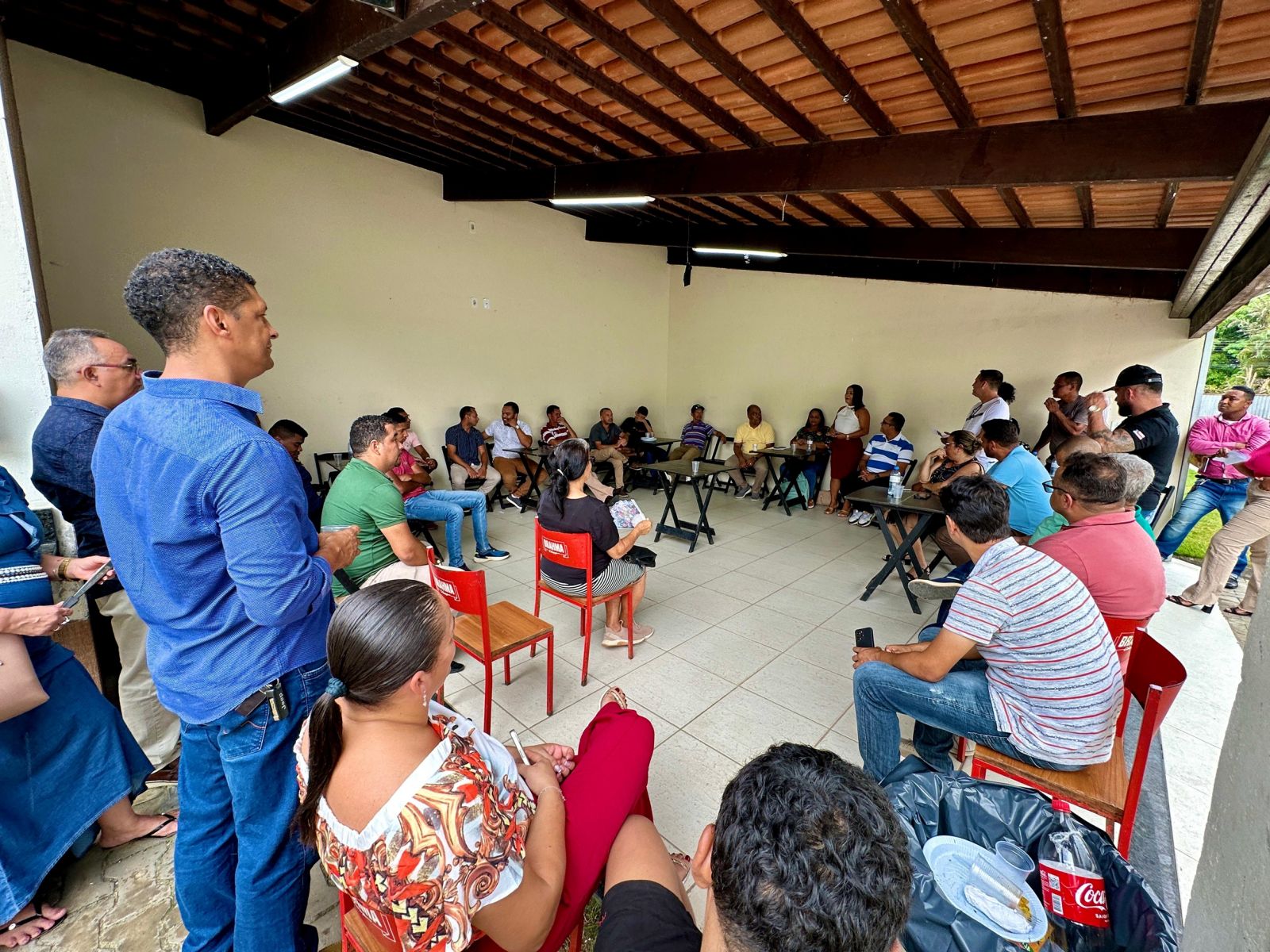 Deputado Samuel Jnior fortalece apoio  candidatura do Republicanos em encontro com vereadores em Itabela. (Foto: Divulgao)