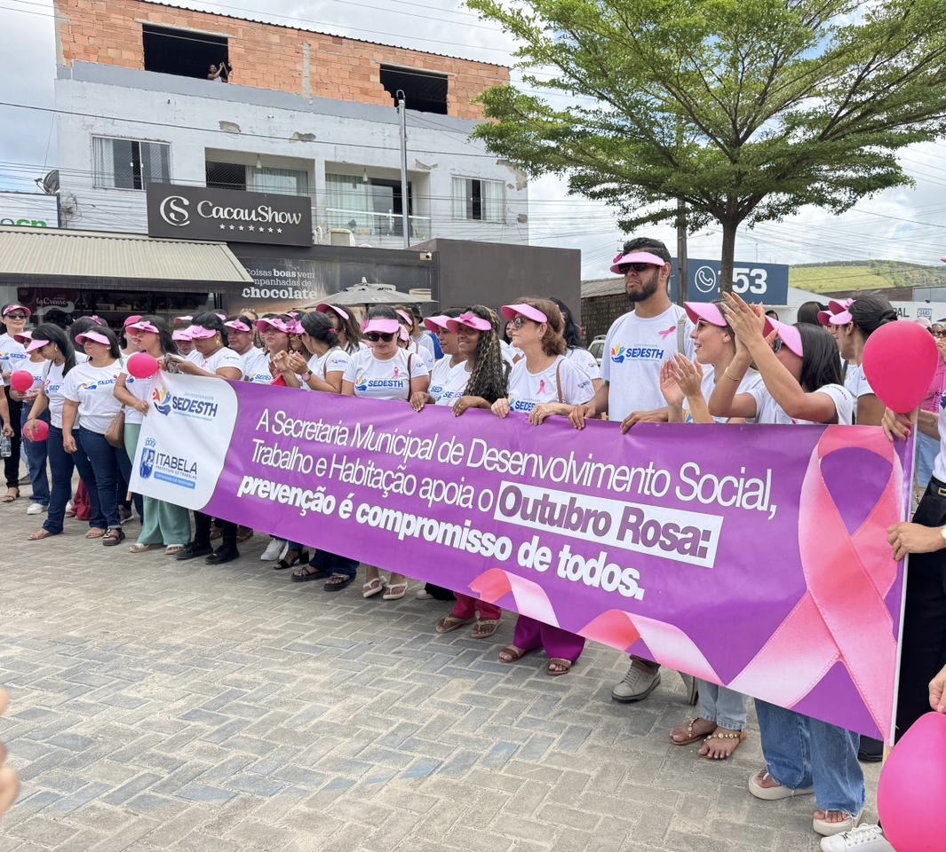 Outubro Rosa: Prefeitura de Itabela promove caminhada pela preveno e pela sade da mulher