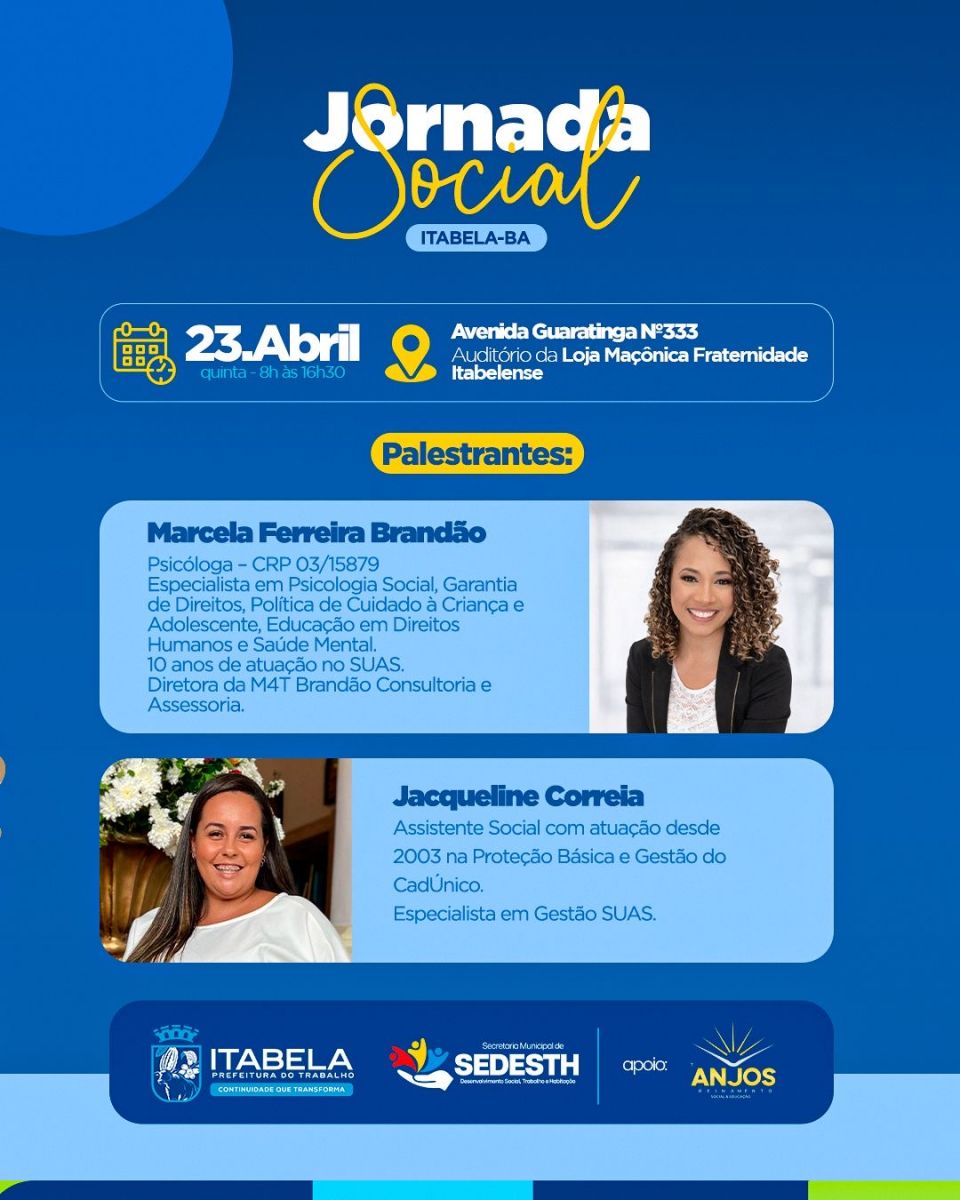 Itabela realiza Jornada Social para fortalecer o SUAS e qualificar atendimento à população Itabela realiza Jornada Social para fortalecer o SUAS e qualificar atendimento à população