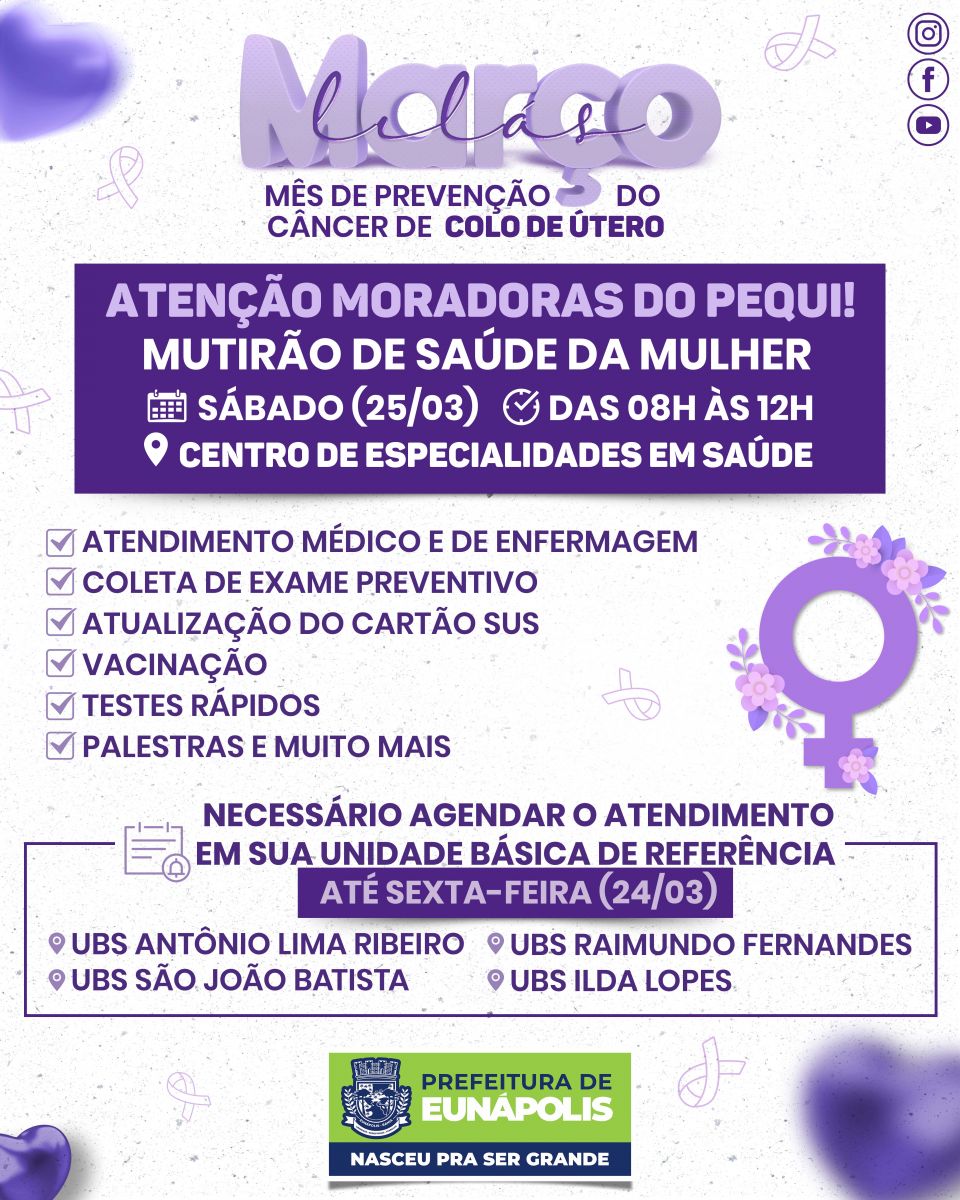 Prefeitura de Eunpolis realiza mutiro de sade para moradoras do Pequi neste sbado - (Foto: Divulgao)