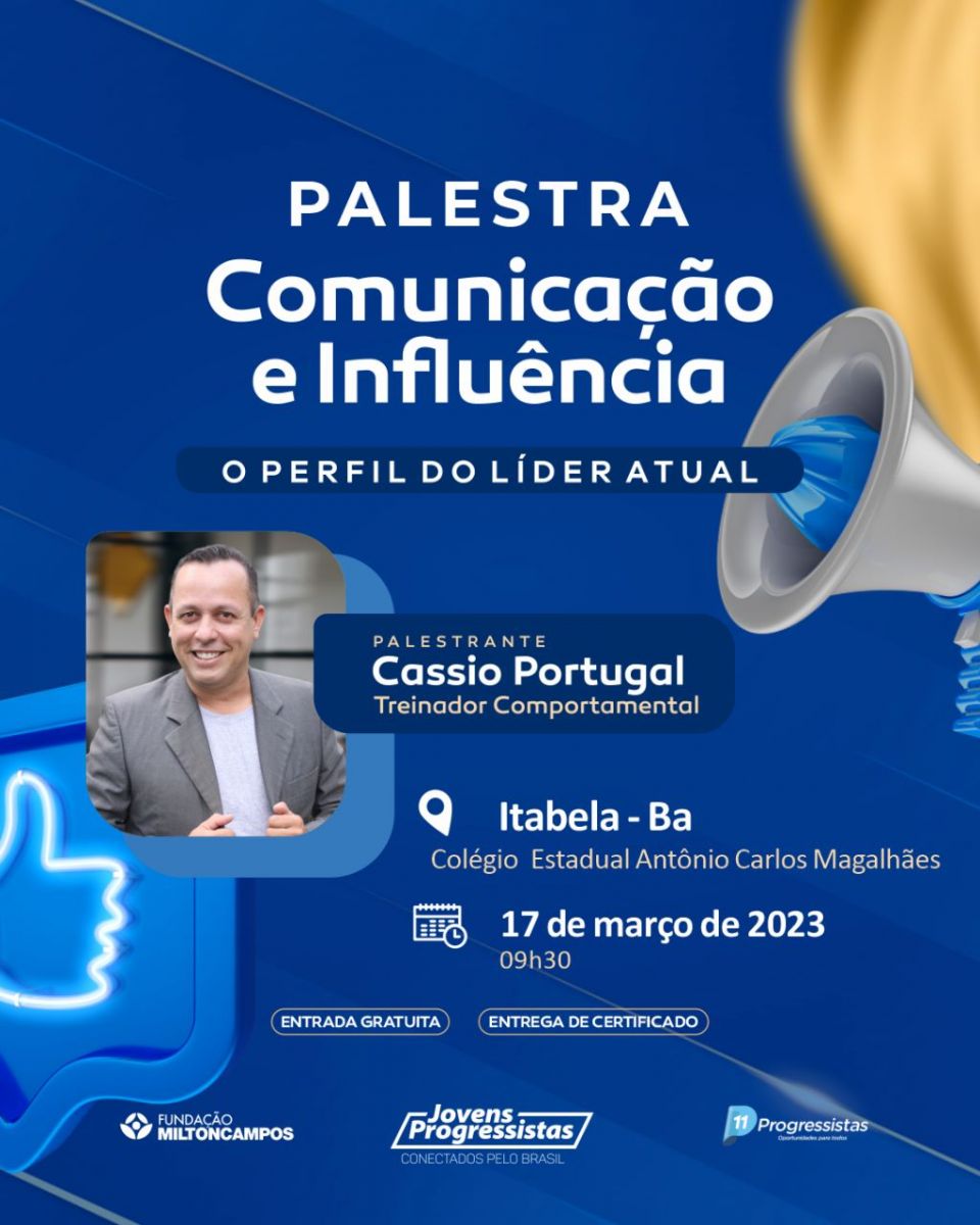 Palestra de comunicao e influncia acontece em Itabela nesta sexta-feira (17) - (Foto: Divulgao)