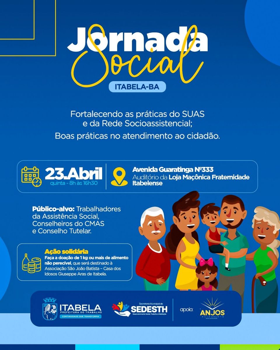 Itabela realiza Jornada Social para fortalecer o SUAS e qualificar atendimento à população Itabela realiza Jornada Social para fortalecer o SUAS e qualificar atendimento à população