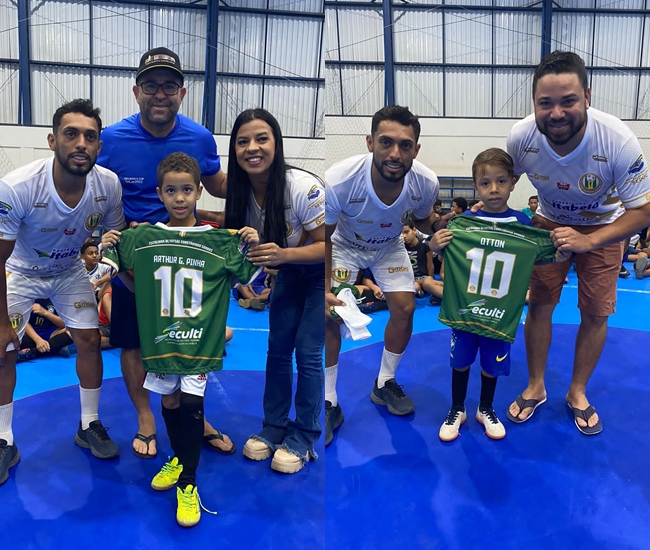 Escolinha de Futsal Construindo Sonhos realiza distribuio de uniformes para seus atletas - (Foto: Divulgao)