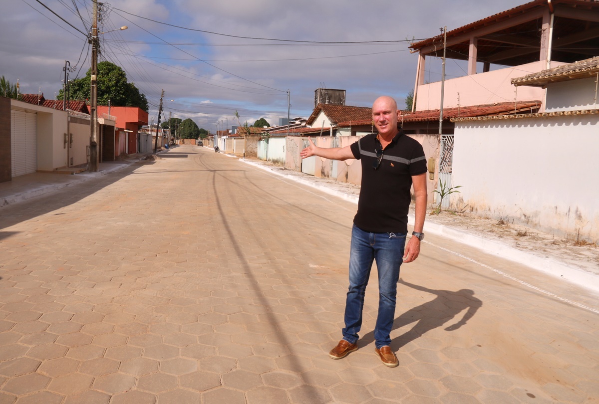 Pavimentao da Pioneira, no Bairro Pioneiro. (Foto: Divulgao)