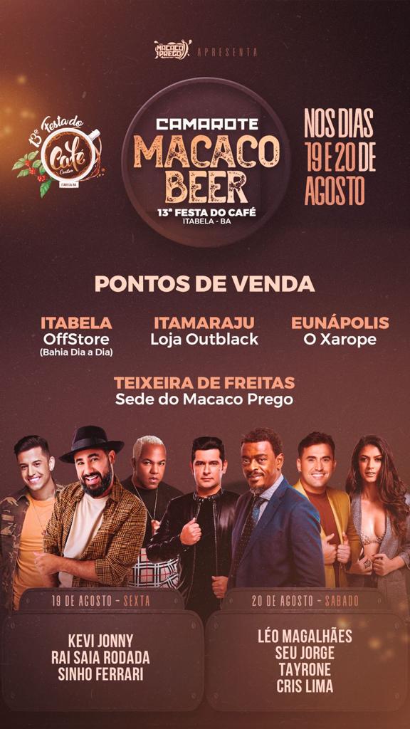 Camarote Macaco Beer oferece Open Bar Devassa, conforto e vista privilegiada da 13 Festa do Caf