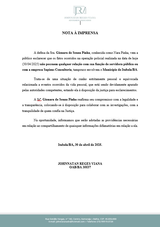 NOTA DE ESCLARECIMENTO