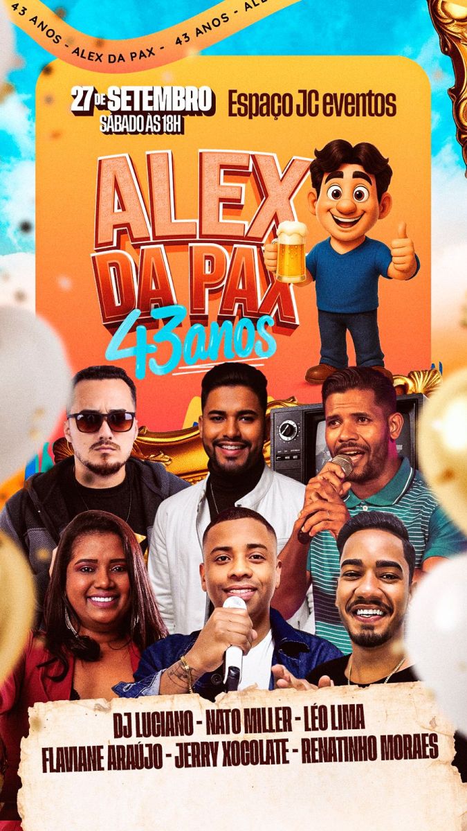 7 edio do aniversrio de Alex da Pax promete agitar Itabela com shows gratuitos neste sbado