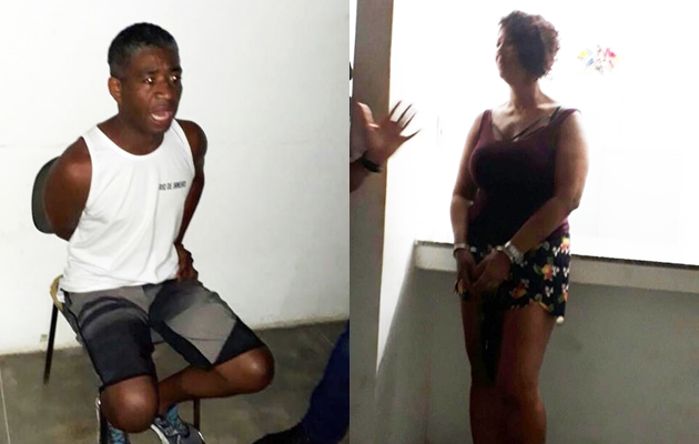 Casal de turistas  preso ao passar notas falsas durante Carnaval. (Foto: Reproduo/Whatsapp)