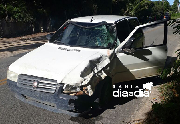 Veiculo colidiu com o motociclista que morreu no local. (Foto: Reproduo/Whatsapp)