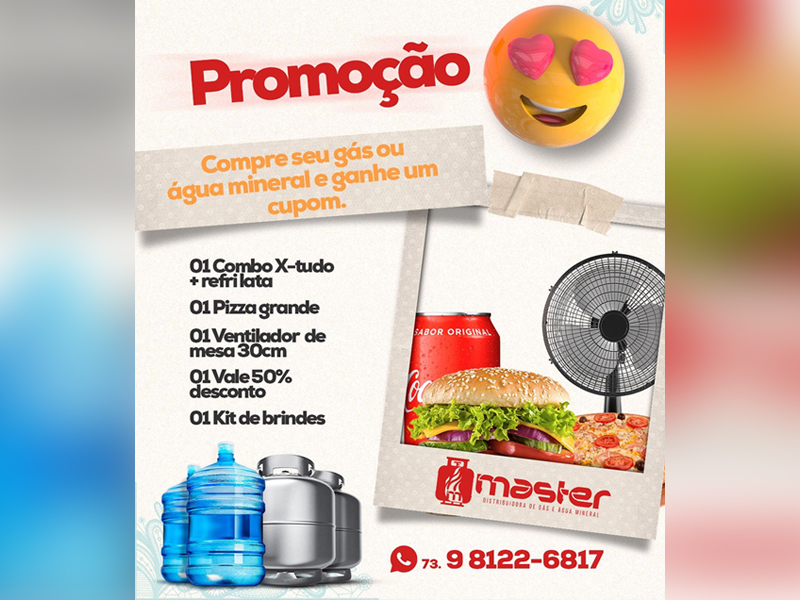 Master Distribuidora realiza sorteio de brindes de promoo neste sbado. (Foto: Divulgao)