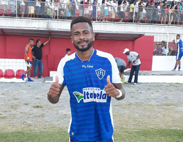 Atacante Tiu� fez o gol da partida. (Foto: Reprodu��o/Whatsapp)