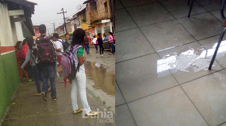 gua invade salas de aula no Cambolo. (Foto: C.Silveira/BAHIA DIA A DIA)